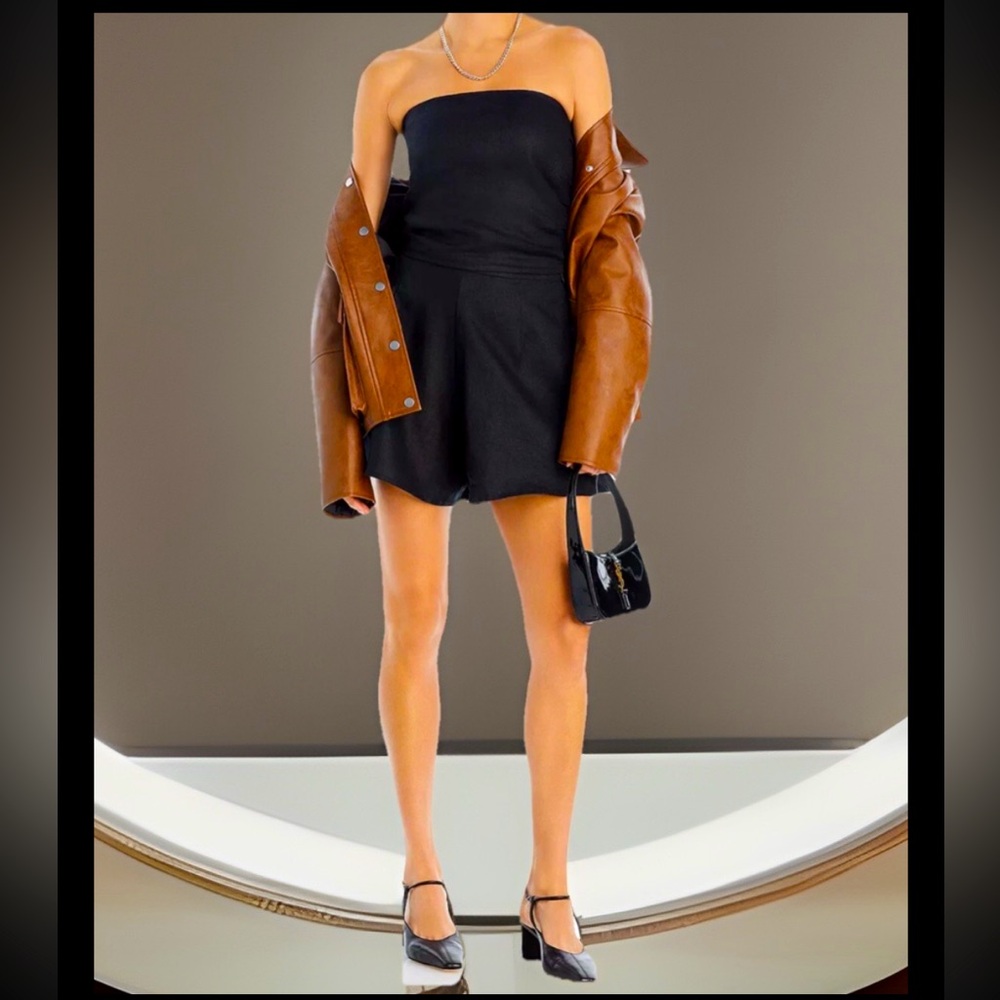 FAITHFULL THE BRAND Felica High-Waisted Silhouette Short 100% Linen Sz2 $179 NWT